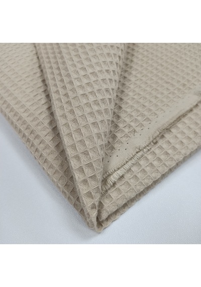 Waffle Pike Bornozluk Kumaş 100% Pamuk W-05 Bej