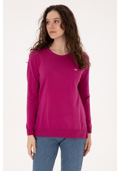 U.S. Polo Assn. Kadın Pembe Bisiklet Yaka Basic Kazak 50313579-VR252 U.S. Polo Assn. Kadın Pembe Bisiklet Yaka Basic Kazak 50313579-VR252