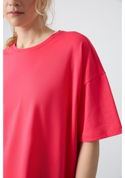 Tommy Life Rose Penye Modal Yumuşak Tuşeli Oversize Fit Basic Kadın T-shirt- 97285 Rose Tommy Life Rose Penye Modal Yumuşak Tuşeli Oversize Fit Basic Kadın T-shirt- 97285 Rose
