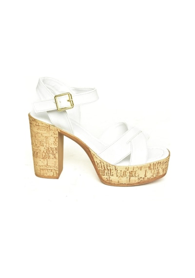 Fox Shoes U996251509 Beyaz Platform Kalın Topuklu Kadın Ayakkabı Beyaz