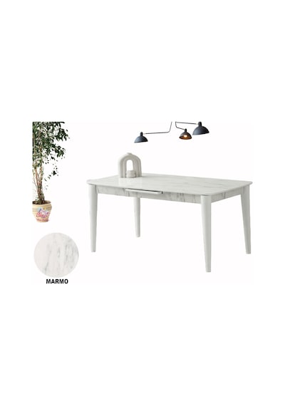 60x100 Ortadan Açılır Mdf Mutfak,salon,yemek Odası Masası Beyaz - Gri