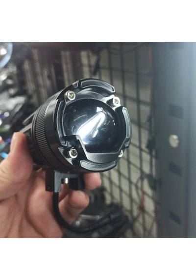 Motosiklet Arazi Aracı Sis Farı Seti Beyaz Sarı Projektör 12-24v 3 Mod Fan Soğutmalı Metal Kasa