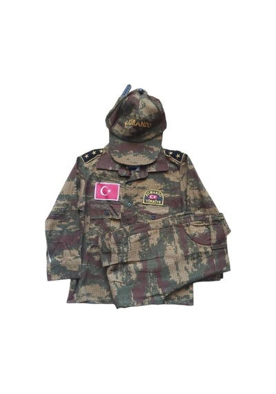 Şeker Çocuk Çocuk Asker Kamuflajı Koyu Yeşil 4 Yaş Koyu Yeşil - 246689305 Koyu Yeşil