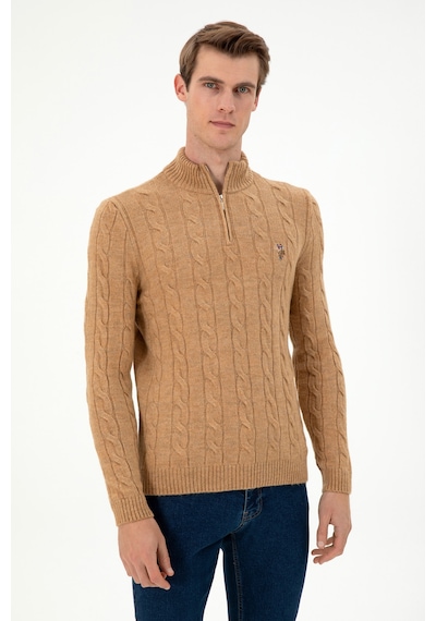 U.s. Polo Assn. Erkek Camel Melanj Kazak /triko 50293140-vr122 Camel Melanj