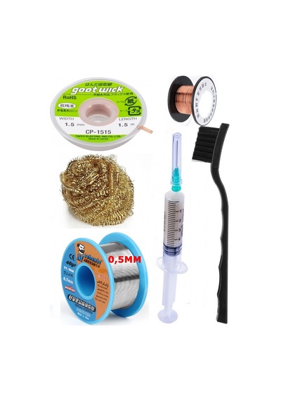 Mechanic/ Lehim 40g 0,5mm Havya Ucu Temizleme Teli Lehim Toplama Cp-1515 Emme Teli 1,5mm Lehimleme Set03