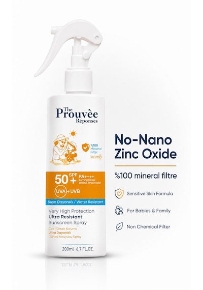 %100 Mineral Filtre 50+spf Güneş Kremi Uva+uvb Suya Dayanıklı 200ml