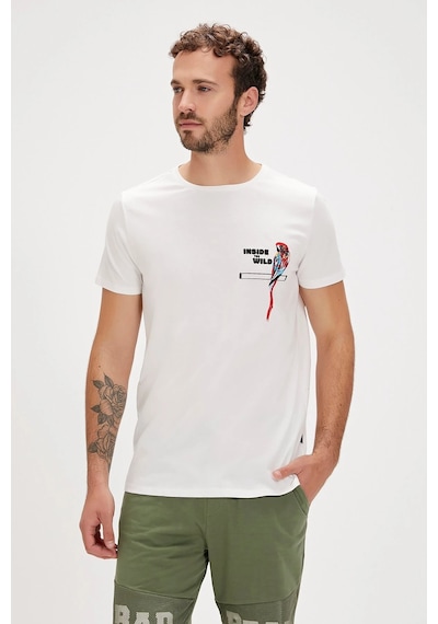 Bad Bear Macaw T-shırt Beyaz Erkek Tshirt Siyah