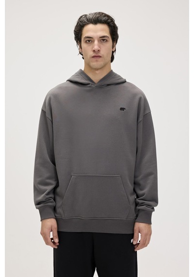 Bad Bear Drake Hoodie Os Asphalt Erkek Gri Kapüşonlu Sweatshirt 001