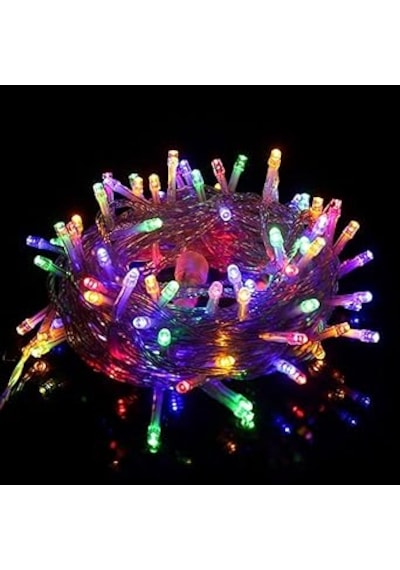 Tayfun 10 Metre 100 Ledli Fişli Led Işık Rgb Karışık Renk Yılbaşı Led Işık Dekor Lambası Yılbaşı Ağacı Işığı RGB