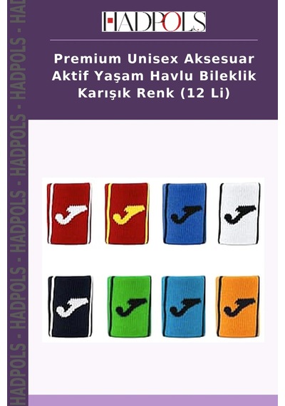 Premium Unisex Aksesuar Aktif Yaşam Havlu Bileklik Karışık Renk 12 Li Çok Renkli