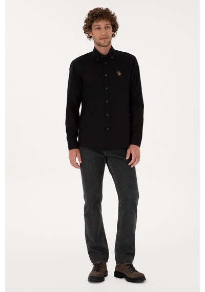 U.s. Polo Assn. Erkek Siyah Gömlek Basic 50307676-vr046 Siyah