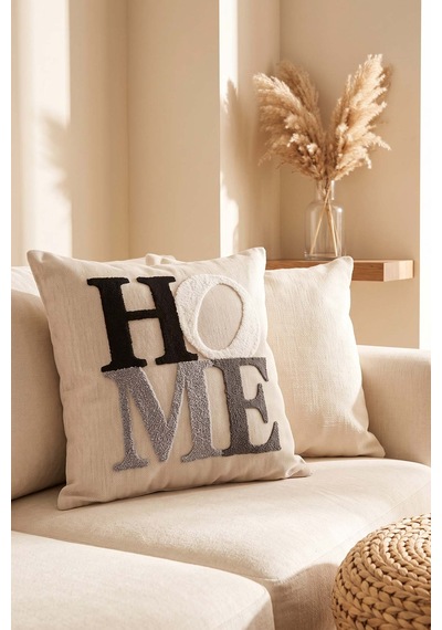 Home Yazılı Punch Dekoratif Kırlent Kılıfı Çok Renkli