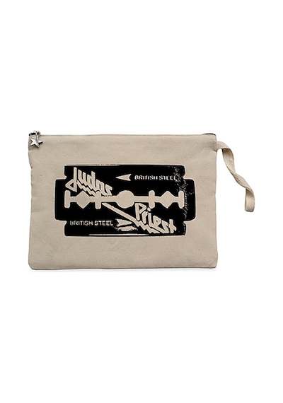 Judas Priest Black Steel Krem Clutch Cüzdan / El Çantası Krem