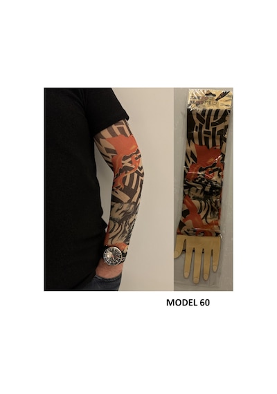 Giyilebilir Dövme 3 Çift 6 Adet Kol Çorap Dövmesi Sleeve Tattoo Set15