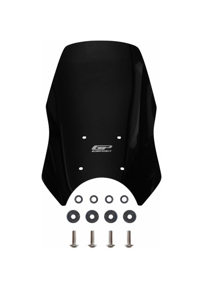 GP Kompozit Royal Enfield Himalayan 2024 Uyumlu Ön Cam Siyah 49 cm