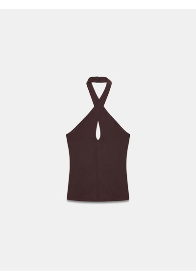 DİLVİN 21267 Halter Top-koyu Kahve