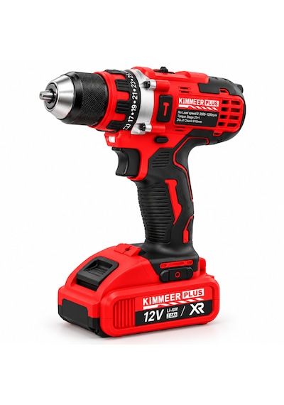 Kimmer Plus 12v Xr Şarjlı Darbeli Vidalama Matkap Full Set Çantalı
