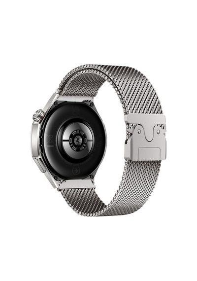 Samsung Uyumlu Galaxy Watch 3 45mm Kdk Krd-25 Metal Hasır Kordon - Gümüş