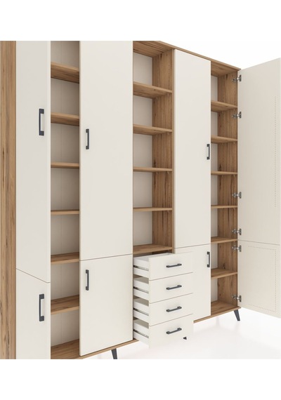 Arges Dolap 17 Raflı 4 Çekmeceli 8 Kapaklı 220x30x243 Çam-aytaşı/aytaşı Aytası/aytası Arges Dolap 17 Raflı 4 Çekmeceli 8 Kapaklı 220x30x243 Çam-aytaşı/aytaşı Aytası/aytası