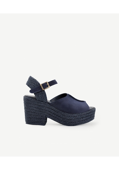 Yargıcı Hasır Toka Detaylı Yüksek Deri Espadril 25ykay4031x 004 Lacivert