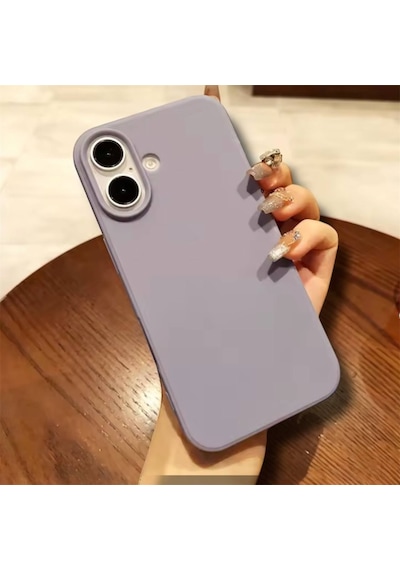 Apple Uyumlu iPhone 17 Kılıf Kamera Çıkıntılı Yumuşak Silikon İçi Kadife Lansman Kapak . Gri