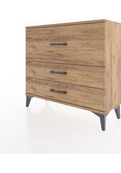 Arges Şifonyer 3 Çekmeceli 88x30x80 Çam-çam Atlas Çam