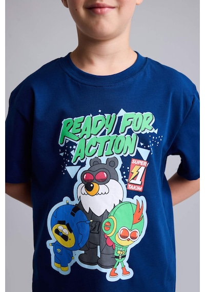 Defacto Super 1 Takım Lisanslı Regular Fıt Elastik Bel 2li Lacivert Pijama Takımı Erkek Çocuk H7975a826hsnv30 Lacivert-nv30