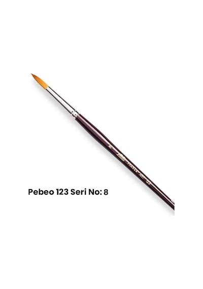 Pebeo 123 Seri Sentetik Yuvarlak Uçlu Fırça No 8