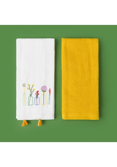 Soft Flo 2'li Mutfak Havlusu - Renkli - 40x60 Cm Çok Renkli