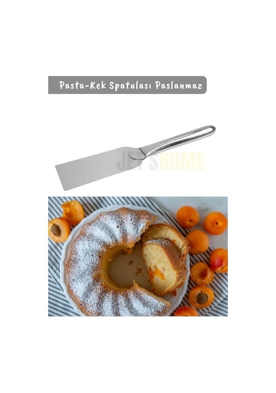 Pasta Spatulası Paslanmaz Kek Spatulası Krema Spatula No:2 Çelik 25 Cm Gümüş Gri