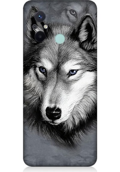 Xiaomi Redmi 12c Uyumlu Mavi Gözlü Kurt Desenli Silikon Kılıf