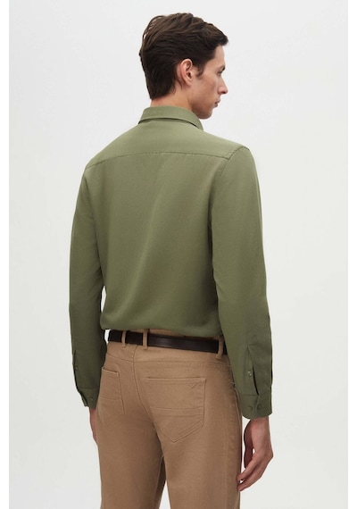 D's Damat 6EF02ORT00288 Slim Fit Erkek Gömlek - Haki