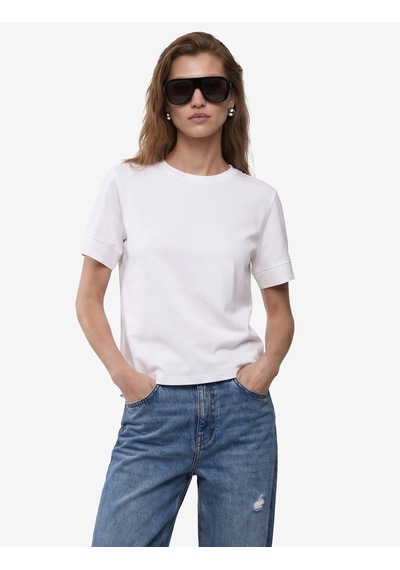 Koton Pamuklu Slim Fit Kısa Kollu Bisiklet Yaka Basic Tişört Beyaz 6sak50461ek