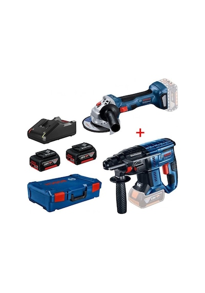 Bosch Gbh 180 + Gws 180 Li 2x4 Ah Akülü Kırıcı Delici Ve Taşlama Seti - 0615990N05