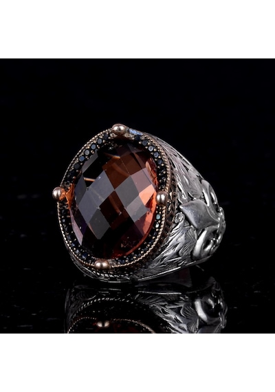 925 Ayar Gümüş Yüzükler Premium Oluşturulmuş Taşlarla Sultanite Oluşturulmuş Taş Gümüş