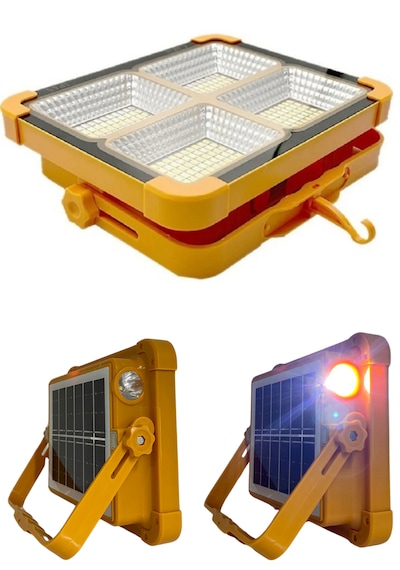 Güneş Enerjili Solar Led Projektör Taşınabilir Fenerli Powerbank