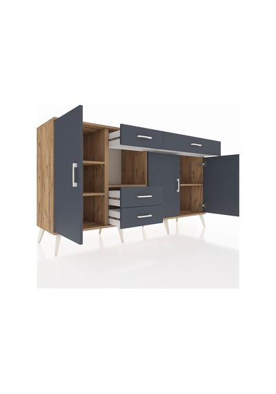 Hyperion Konsol 4 Raflı 4 Çekmeceli 3 Kapaklı 176x44x99 Çam-antrasit Atlas Çam/antrasıt - Atlas Çam Hyperion Konsol 4 Raflı 4 Çekmeceli 3 Kapaklı 176x44x99 Çam-antrasit Atlas Çam/antrasıt - Atlas Çam