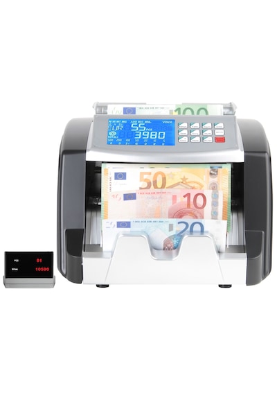 Plus Silver Pro Mix Karışık Para Sayma Makinesi Ve Sahte Yakalama - Tl Ve Euro Karışık - Usd Adet Sayım - Müşteri Ekranı