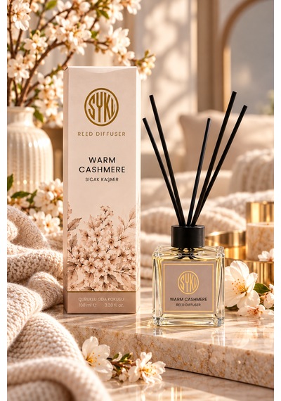 Premium Çubuklu Oda Kokusu 100 Ml Cam Şişe Reed Diffuser Kaşmir