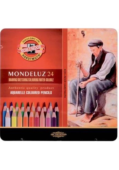 Koh-i Noor Mondeluz Aquarell Boya Kalemi 24 Renk Metal Kutu