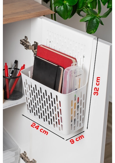 Org-52 Asılabilir Mutfak Banyo Dolap İçi Düzenleyici Organizer Deterjanlık - Beyaz Plastik Beyaz Tr Diğer
