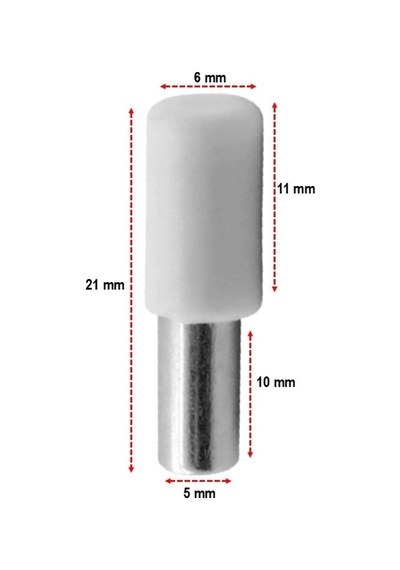 Plastik Başlı Metal Raf Pimi 1000 Adet Beyaz - Krom