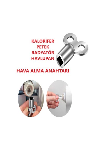 Anahtar Petek Radyatör Hava Alma Anahtarı Havlupan Purjör Kalorifer Tamir Aparatı