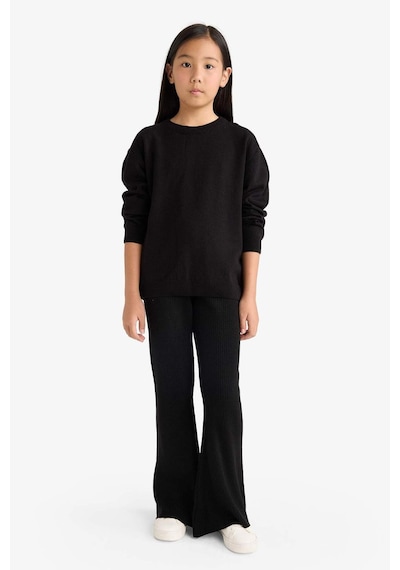 Defacto Kız Çocuk Beli Lastikli Flare Fit Pantolon F3823a825wnbk81 Siyah