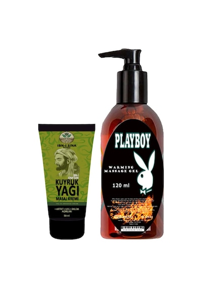 İbn-i Sina Kuyruk Yağı Kremi Kas Sırt Bel El Ayak Kullanım 50 Ml + 1 Adet 120 Ml Playboy Isıtıcılı Masaj Yağı