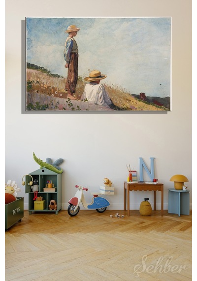 Yatay Kanvas Tablo Tekli Winslow Homer Mavi Çocuk The Blue Boy İsimli Eseri 2973