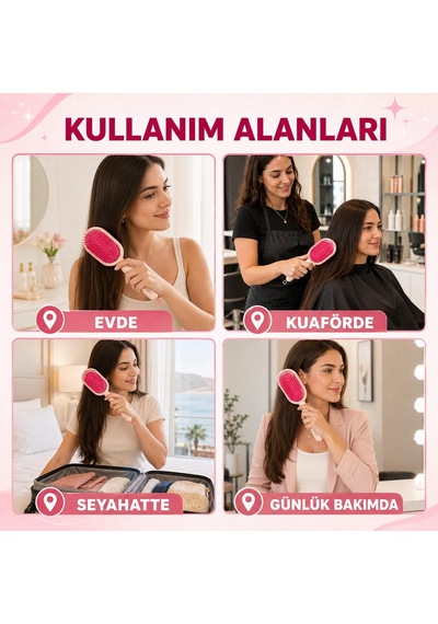Saç Açma Ve Tarama Fırçası, Saç Fırçası Pembe