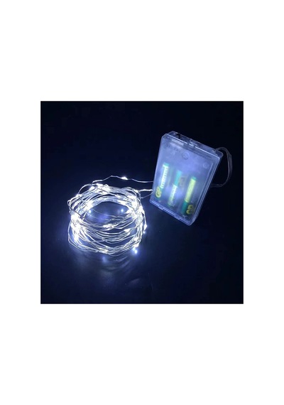 Gd957 Şerit Pilli Aydınlatma 3 Metre 30 Adet Beyaz Peri Led - Led Işık
