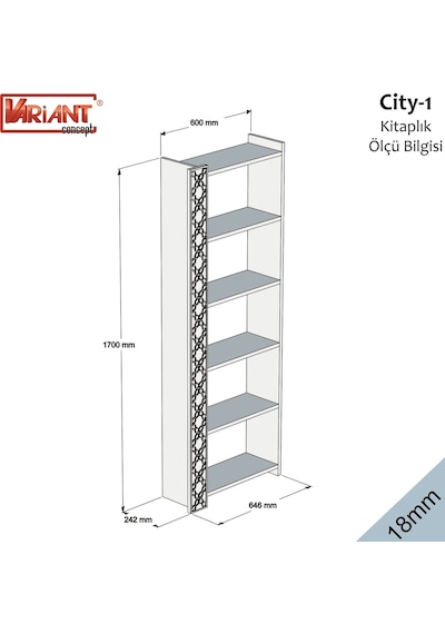 Variant Variant City Kitaplık - Ceviz / Krem