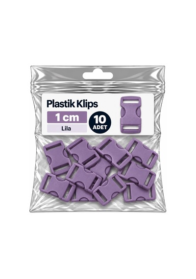 Paracord Aksesuar Paracord Bileklik Plastik Klips 1 Cm Lila 10 Adet
